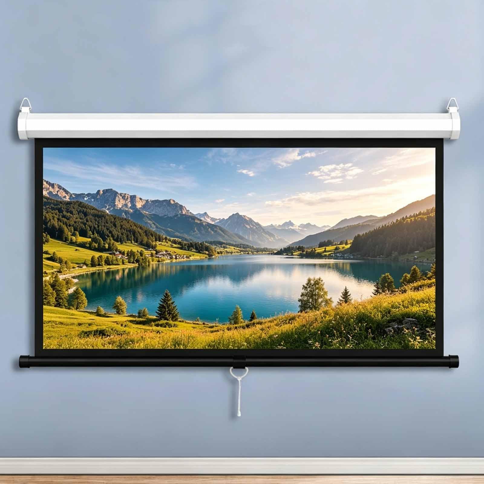Ekran do ręcznego projektora opuszczającego 60 cali, ekran kinowy, szeroki kąt widzenia, białe włókno szklane, 4:3,16:9, do kina w (60 cali (4:3))