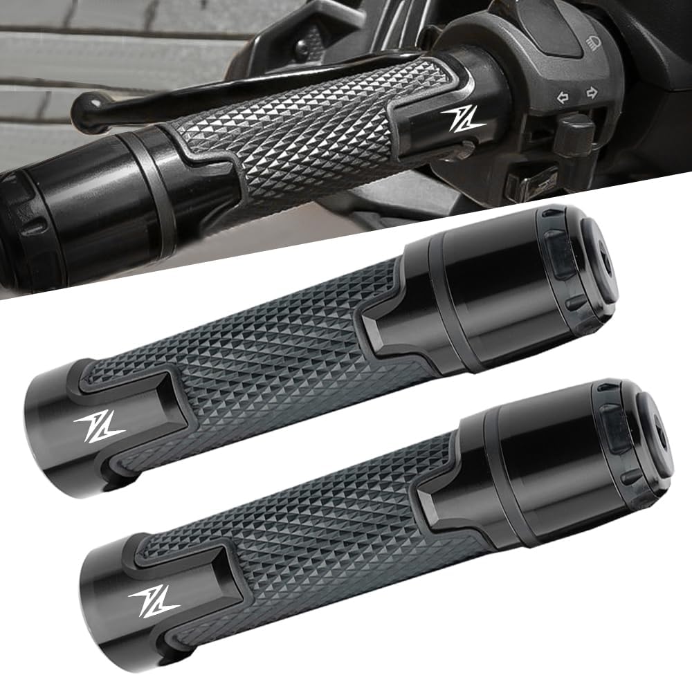 Juego de 2 extremos de agarre para manillar de motocicleta con K-awasaki Ninja Z900 Z650 Z750 Z800 Z400 Z1000 ZZ250 ZX-6R ZX-10R (0.866 in 78"-Negro)