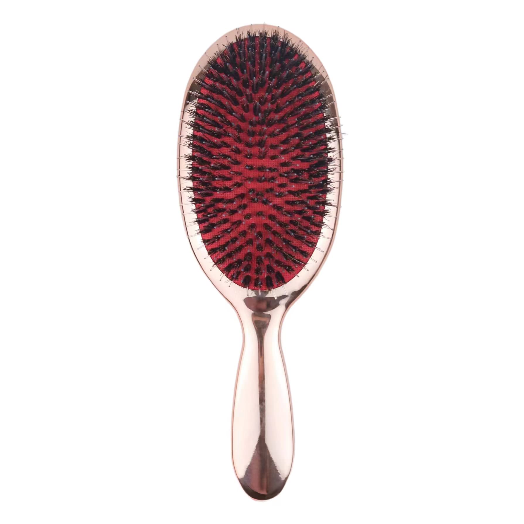 Large Hair Brush with Soft Nylon Pin, detangler brush，Everyday Hair Brushes for Women, Men or Kids with Thin to Thick Curly Hair, Hairbrush for Detangling, Defrizz, Distribute Oil (Rose Gold)