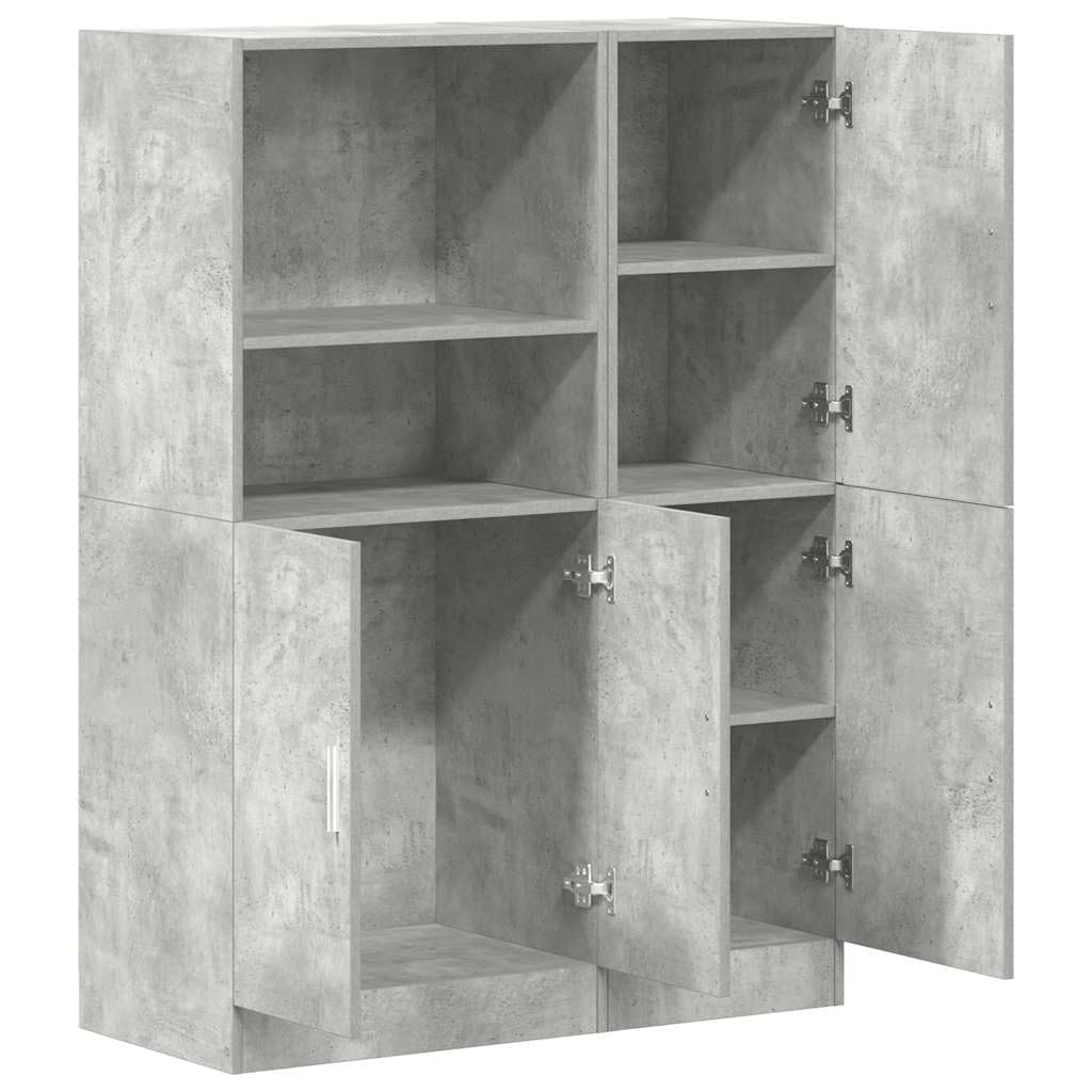 vidaXL Set di Mobili da Cucina 2 pz Grigio Cemento in Truciolato