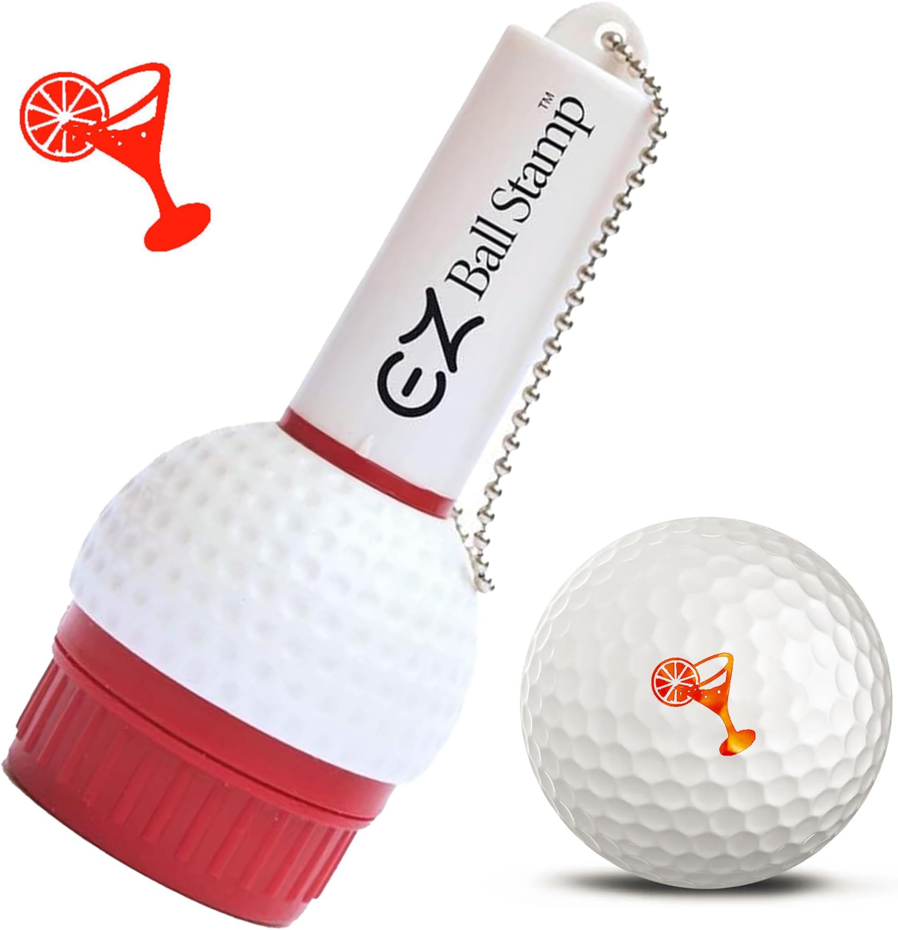 EZBallStamp Golf Ball Stamp - Red Martini