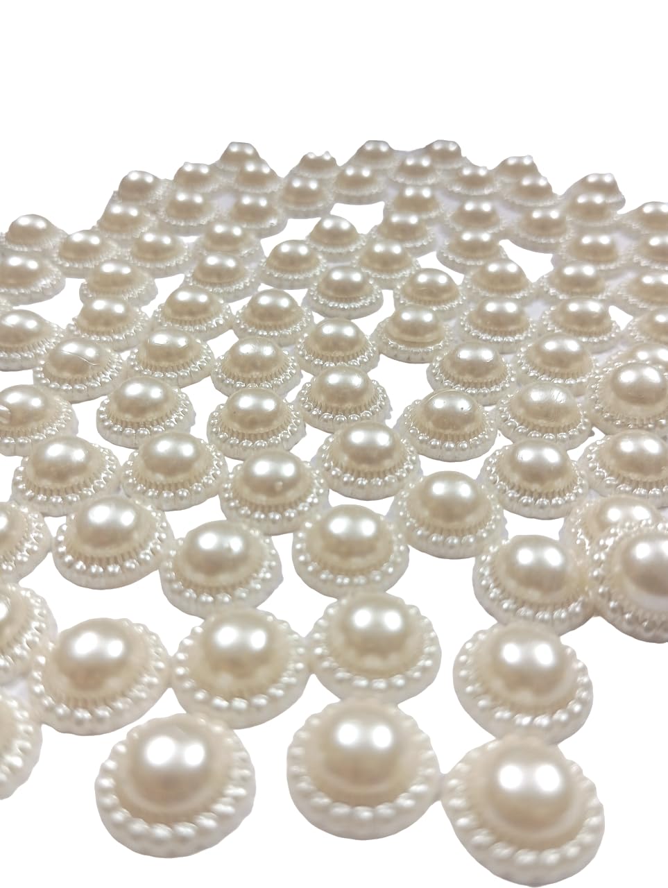 ZILZON® Half Cut Pearls Round Flower Shape for Craft Material, Dress Making, Jewellery Making, Scrap Booking, Wedding Trays Making, Arts & Embroidery - 100 Beads Size 8 MM (Off White) (B0D7YV1X69) Amazon Price History, Amazon Price Tracker