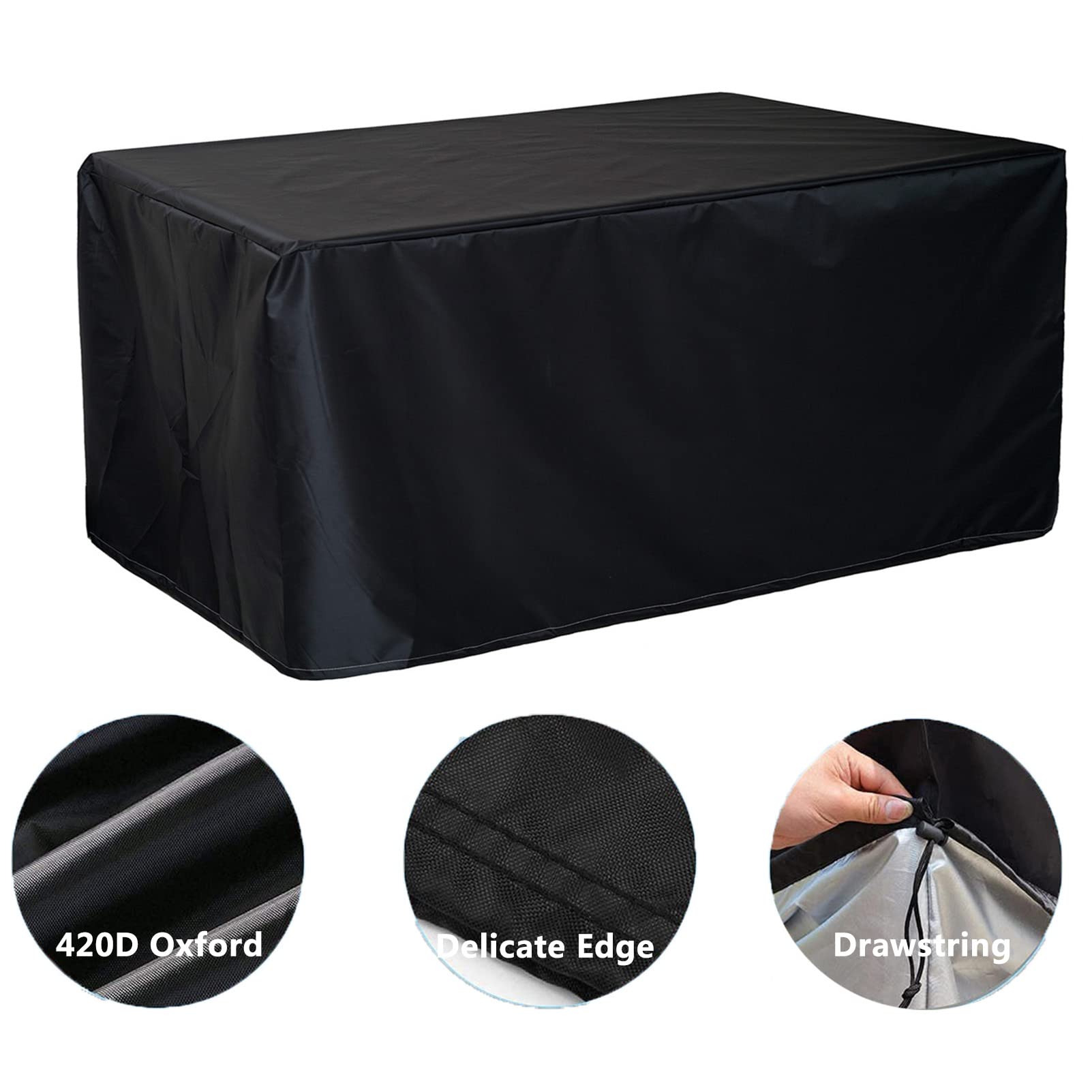 Fundas Para Muebles De Exterior De 240 X 200 X 85 Cm, Impermeables, Para Mesa De Jardín, Sofá Y Sillas De Ratán, Tela Oxford 420D Resistente Al Viento Con Diseño Rectangular