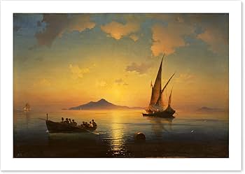 Amazon.co.jp: イヴァン アイヴァゾフスキー ポスター 『ナポリ湾』 A3