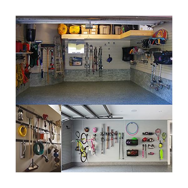 Storage Double Hooks Garage Space Saver Organizer Utility Hanger,Rack Extended Wall Mount Tool Heavy Duty Steel Holder with Anti-Rutsch-Beschichtung – Bild 3