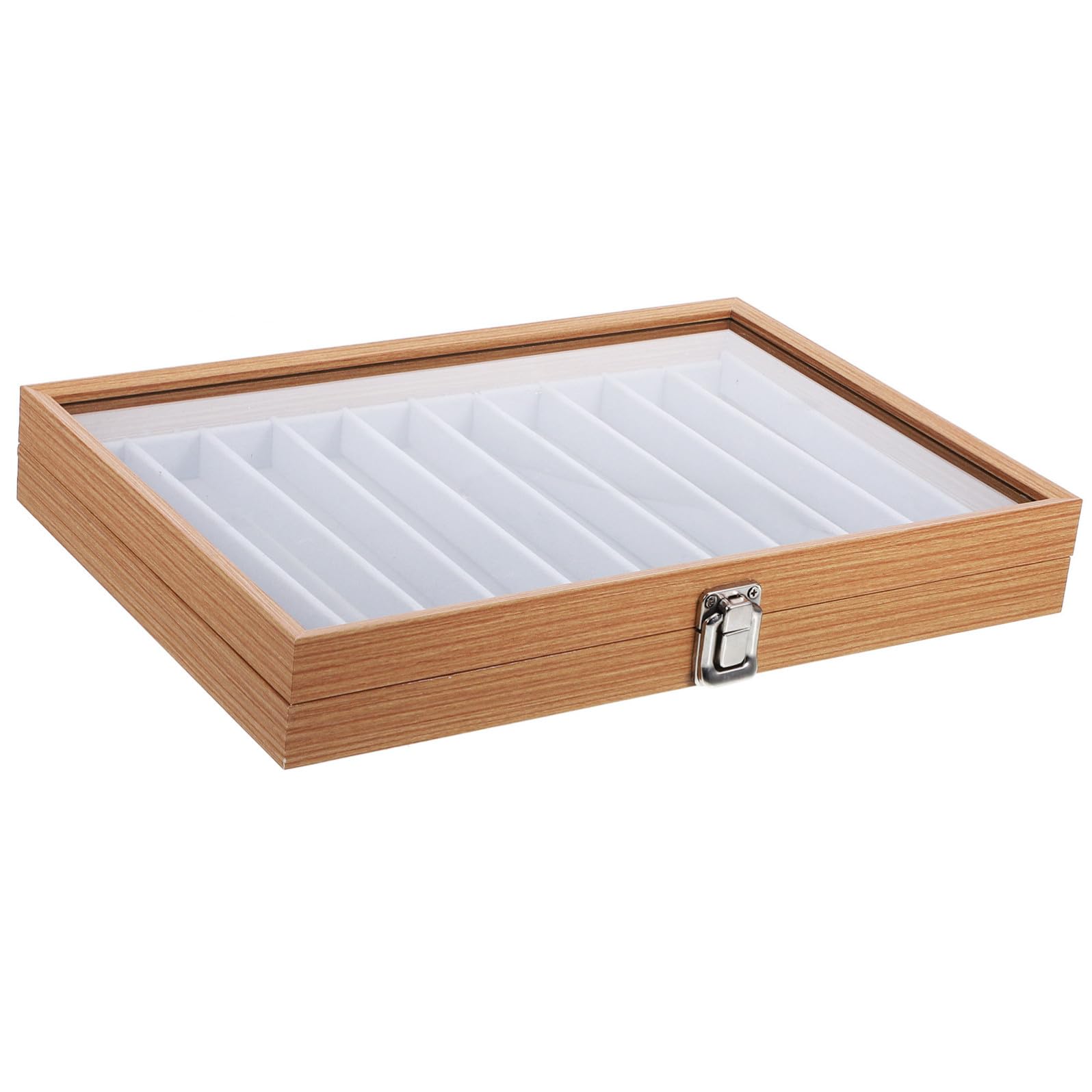 Alipis Scatola Porta Gioielli Protezione Polvere con Coperchio in Legno Organizer per Collane e Braccialetti con 10 Scomparti per Tavoli Trucco e Armadi