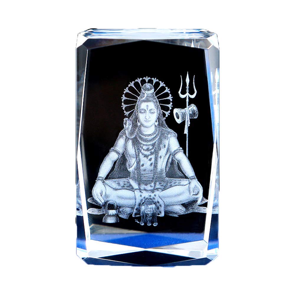 Xzeit Estatua de Cristal, Arte de Cristal en 3D, Figuras de Grabado de Modelo de Cubo 3D de Cristal, Estatua de Dios, Regalo Tallado en Cristal, Adornos de Oficina, decoración