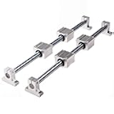 2Pcs Linear Motion Rod Shaft Slide Guide D 10mm x L 27.56 inch / 700mm + 4Pcs Block Bearings SCS10UU + 4Pcs Aluminum Rail Support SK10 Linear Motion Set Kit for 3D Printer, DIY, CNC