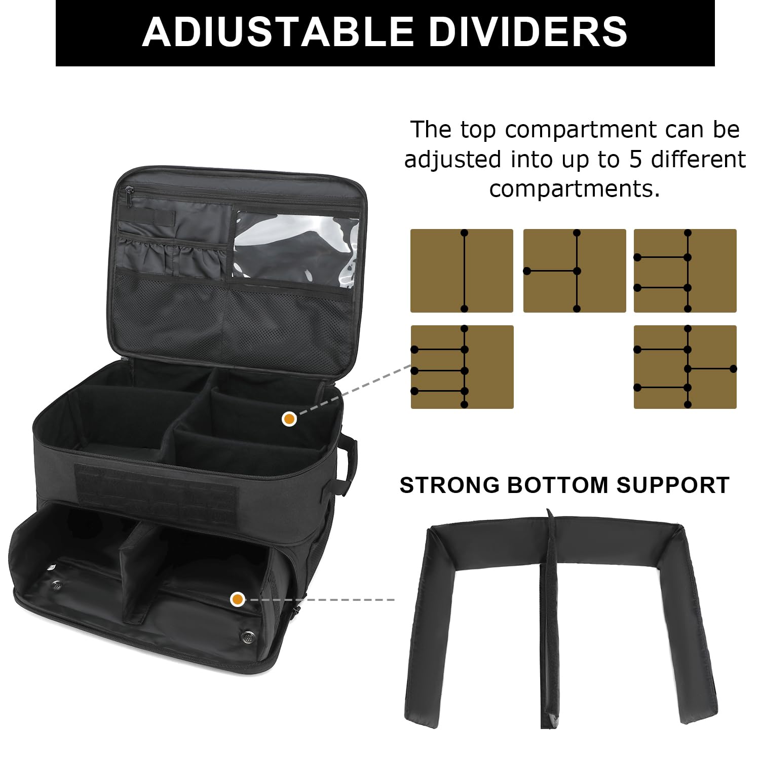 Golfkoffer Organizer Faltbare Golf Trunk Organizer 2 lagiger Auto Golf Schließfach mit separatem 2 Paare Schuhfach für Balls, Tee, Zubehör, Golf Geschenk