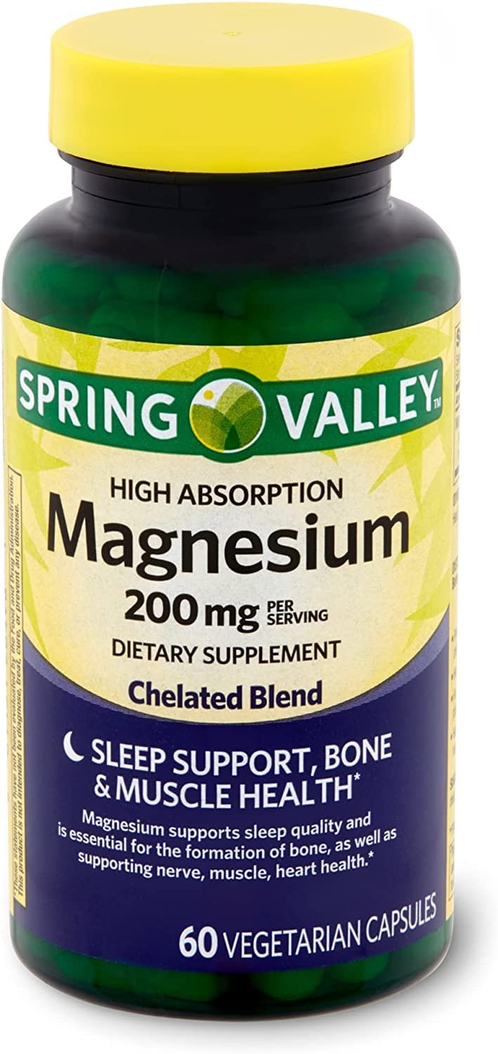 Spring Valley High Absorption Magnesium 200 mg, Sleep Support, 60 Capsules
