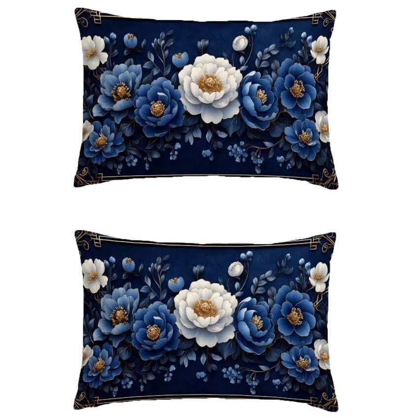 Housse coussin exterieur pour un automne chaleureux sur le patio bleu