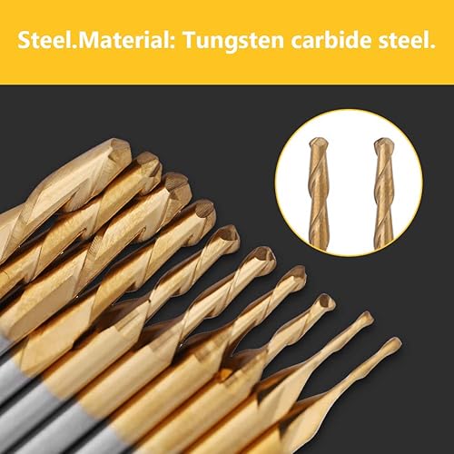 Miniatura 4 de Juego de fresas de punta de bola recubiertas de titanio, 10 Uds. Juego de fresas de fresado Kit de fresas rotativas 18 "vástago 0.039-0.125 in