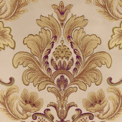 Loom And Mill Luxury Rectangle Tablecloth 52 X 70 Inches, Elegant Damask Golden Floral Waterproof Table Cover With Handmade Tassels For Dining Table Banquets Decorations(Beige, 52"X70") #TOP6