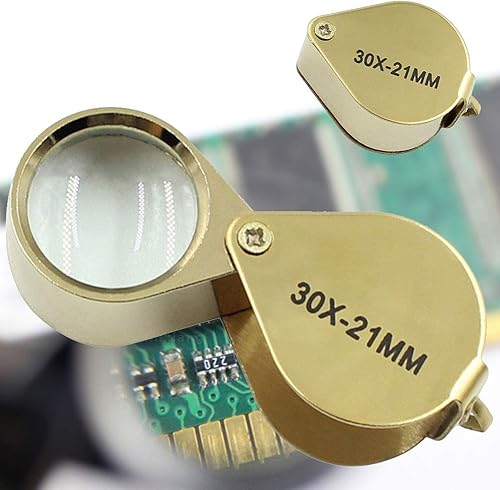 Miniatura 4 de Xiaokeis Lupa de bolsillo para joyería, 30 lupas plegables, lupa para joyero, lupa de diamantes, lupa de lazo de joyería para porcelana, bronce,