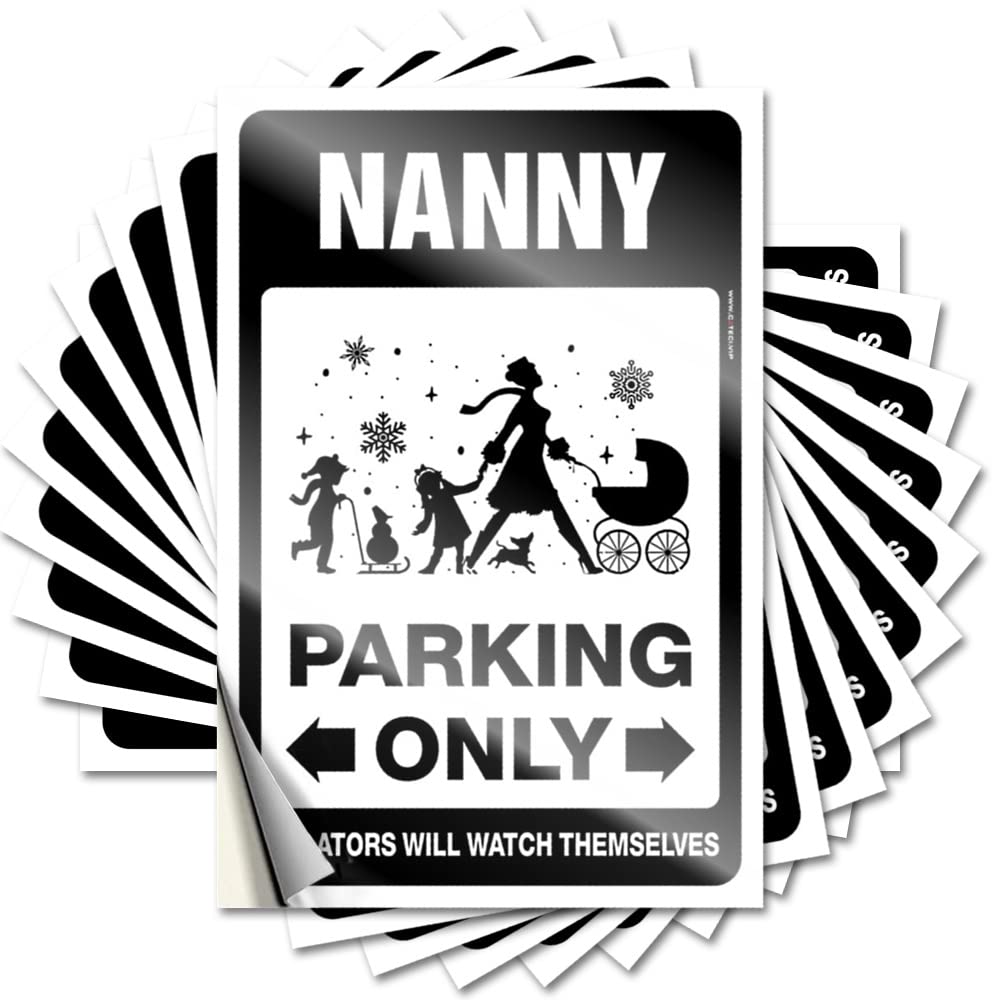 Rv Camping Accessories Personalized Lettering Sticker - Nanny Parking Only Removable Decal Bumper Easy Peel for Items(12X18CM)