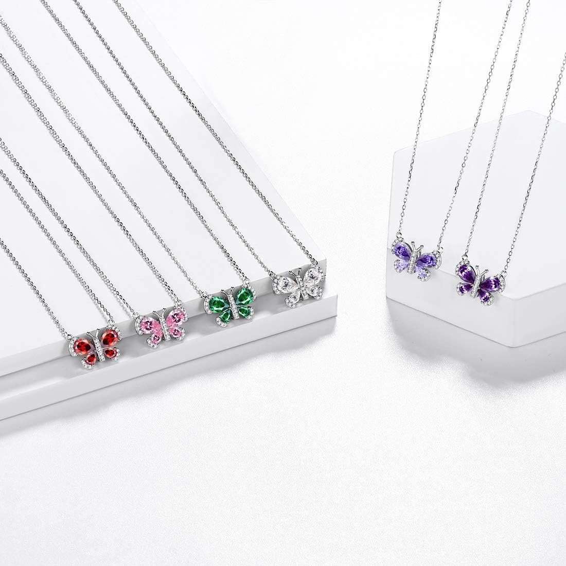 Aurora Tears 925 Sterling Silver Women 12 Birthstone Butterfly Jewelry Animal Crystal Minimalist Necklace/Earring/Ring/Bracelet Jewellery - Image 4
