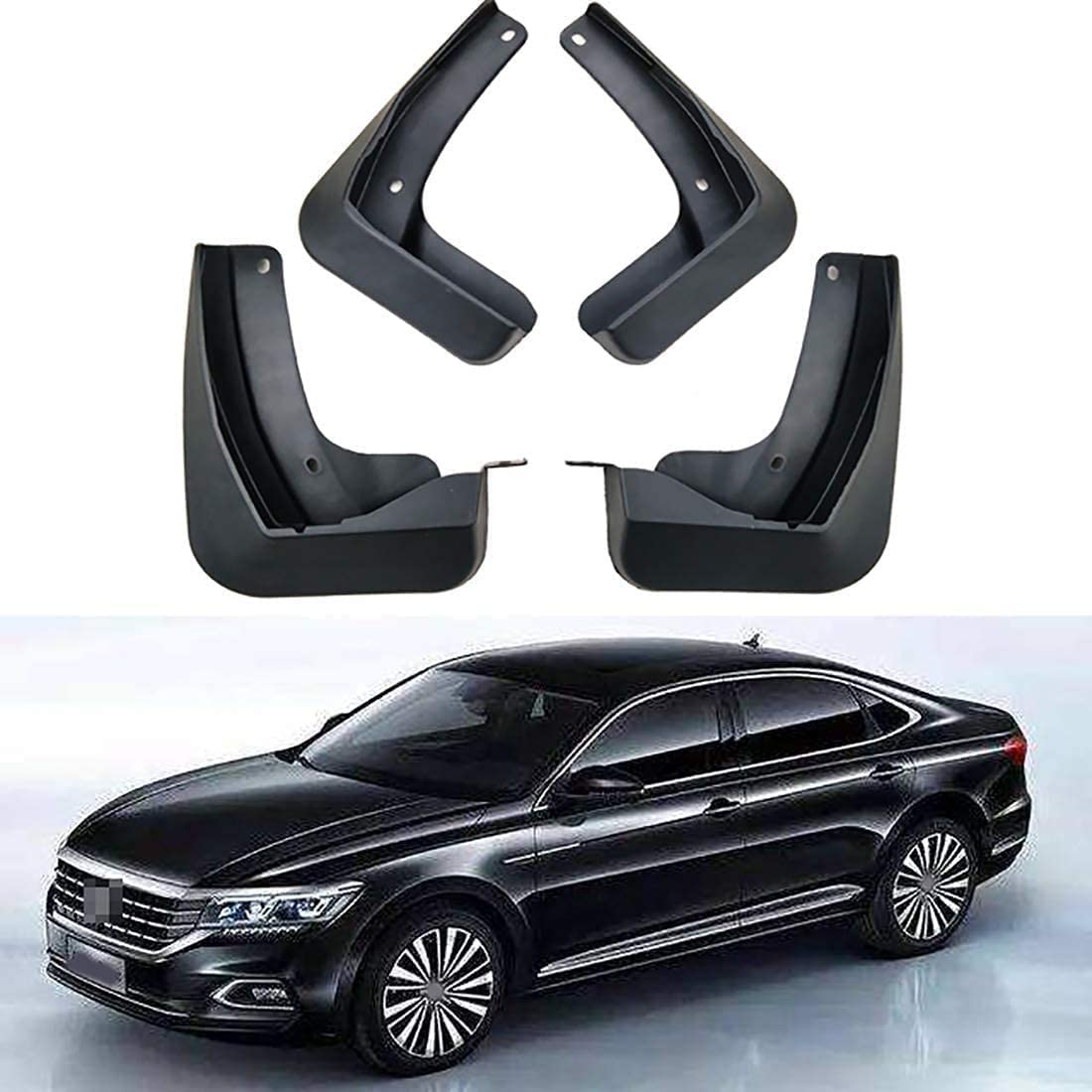 4Pcs Car ABS Front Rear Mud Flap for V-w Passat 2019, Mud Flaps Splash Guards Car Fender, Front and Rear Mudguards Kit Molded Fender Mudflaps Full Protection Auto