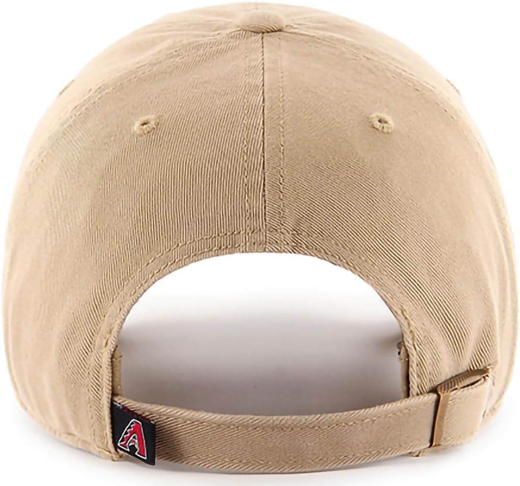 47 Brand MLB Khaki Primary Logo Clean Up Adjustable Strap Baseball Dad Hat Cap, Adult One Size Fits All - Image 2