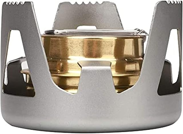Mini Spirit Burner, Alcohol Stove, Portable Ultralight Aluminium Alloy Brass Camping Stove for Outdoor BBQ, Hiking, Picnic, Backpacking, Cooking (Gray)