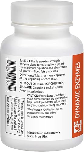 Miniatura 3 de Eat E-Z - Enzimas ultra digestivas para la salud intestinal antihinchazón enzima digestiva para apoyo inmunológico  45 unidades