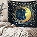 IMANDALE Moon Tapestry Blue Witchy Tapestry Wall Hanging 51x59 Inch Aesthetic Wall Decor for Bedroom Celestial Blue Witch Zodiac Wall Blanket Hanging for Home, Room Decor…