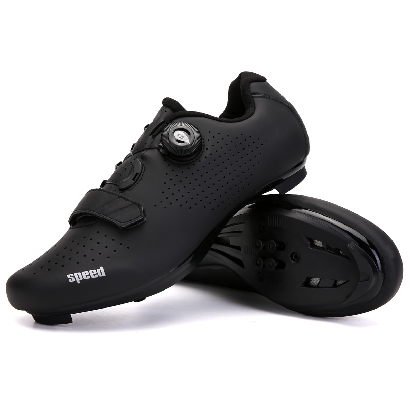 JiuQing Męskie buty na rower szosowy Buty do jazdy na rowerze stacjonarnym kompatybilne z butami rowerowymi Peloton SPD Delta Cleats