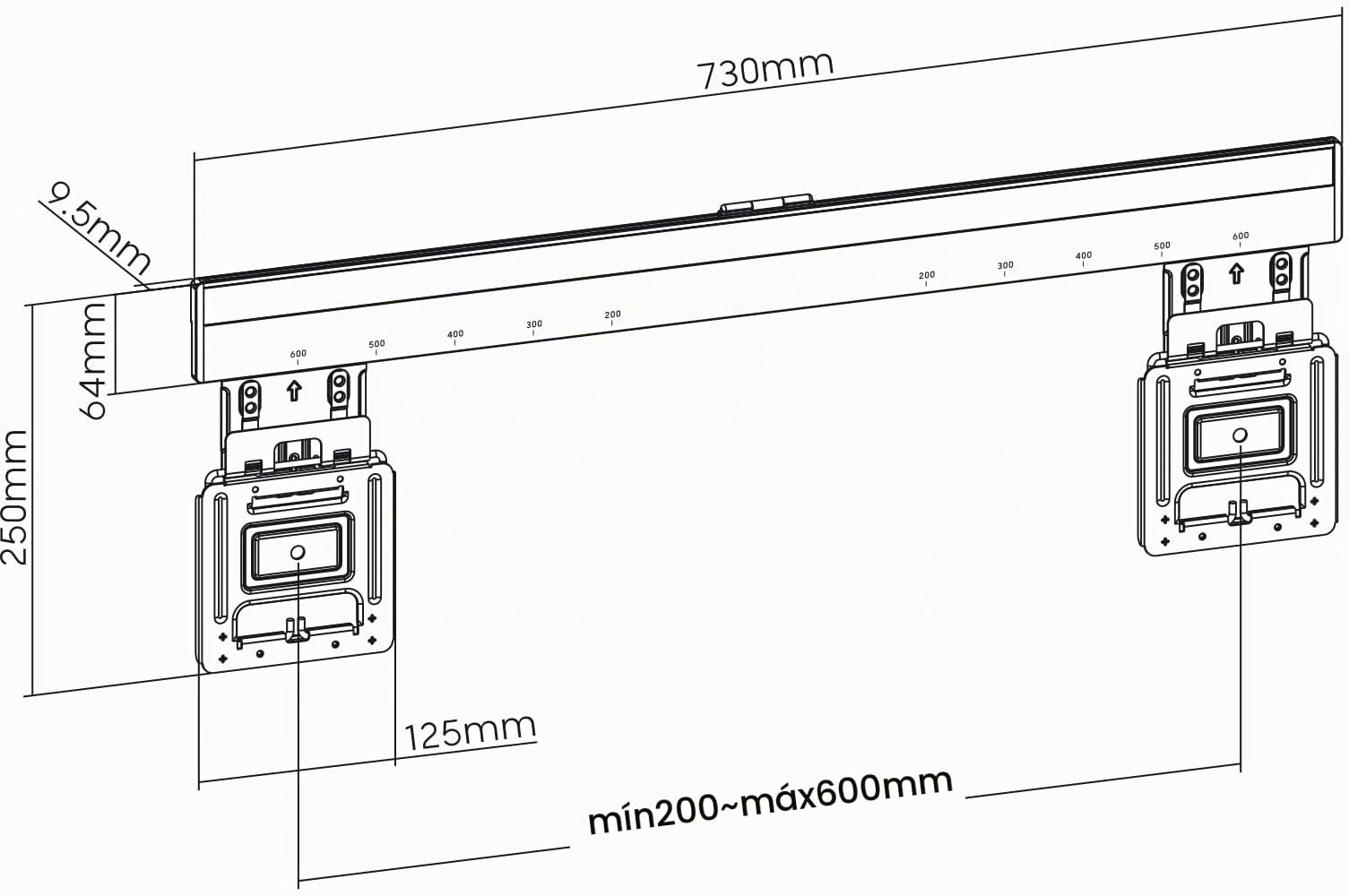 Mywall Soporte de Pared para TV HE7-1L para Pantallas Planas de 37-80 Pulgadas, Soporte de TV para Pared de Carga máxima de 75 kg, Soporte Universal para TV, Ultra Delgado, 9,5 mm de Distancia de la
