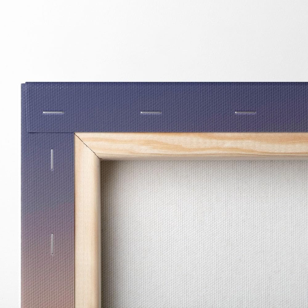 Lienzo personalizado con marco de madera, nombres de familia – Pontón & Puesta de Sol (40 x 30 cm)