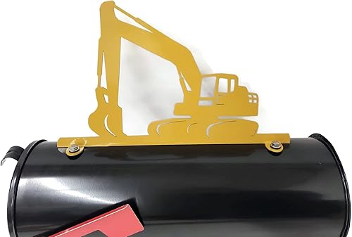 Vista 65 de Hobby, Recreation and Career Style Metal Powder Coated Mailbox Topper (Excavator, Matte Black) Negro mate,Dark Yellow,Blue,Copper,Gris-oscuro,Gloss