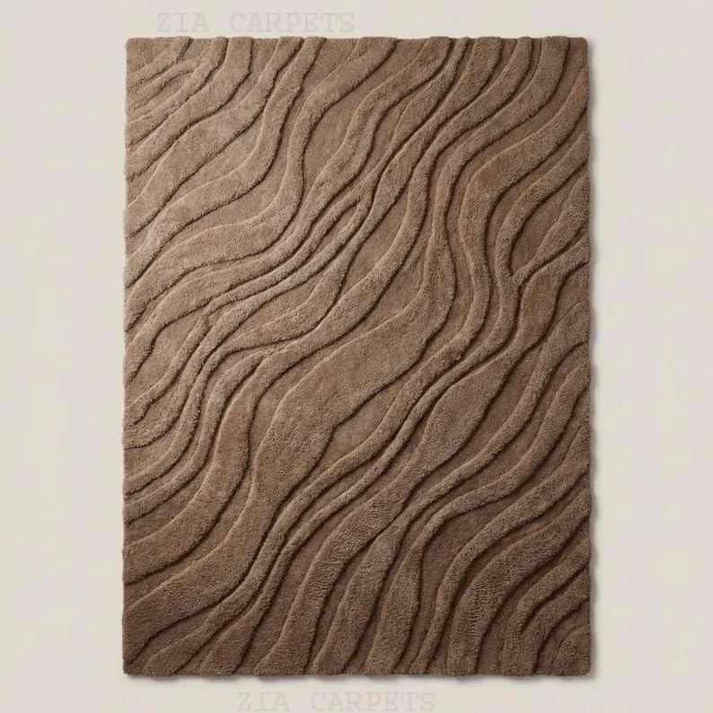 Image of zia carpets Hand Tufted Woollen Modern Collection Bedroom & Living Room Carpet Size 5 X 7 Feet