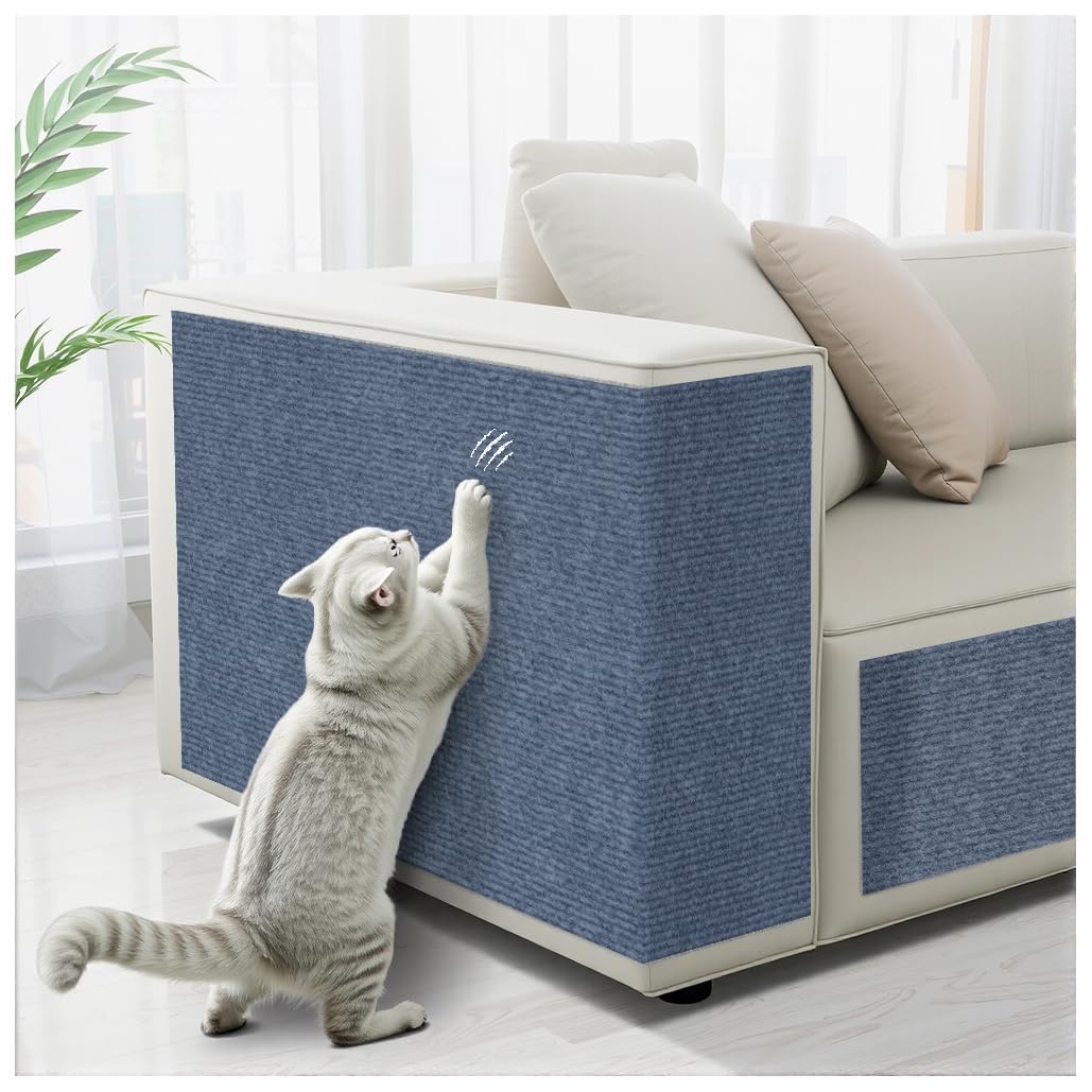Tappetino antigraffio per gatti, 199,9 x 40,1 cm, autoadesivo, protezione per mobili, fai da te, tiragraffi per gatti e ripiani per mobili, divani, pareti, divani, porte, angoli (grigio chiaro)