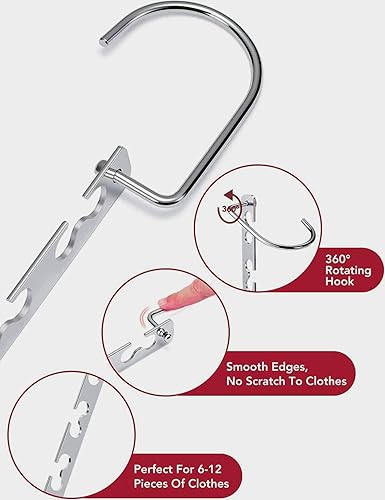 Miniatura 9 de Rabrand - Perchas para camisas, perchas que ahorran espacio, perchas mágicas de metal, ahorro de espacio para colgar ropa, ganchos organizadores de