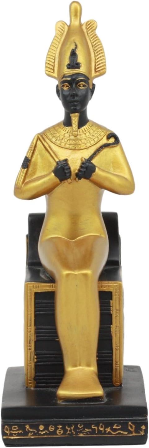 Ebros Classical Egyptian Gods and Goddesses Seated On Throne Statue Gods of Egypt Ruler of Mankind Decorative Figurine (Osiris God of The Afterlife)