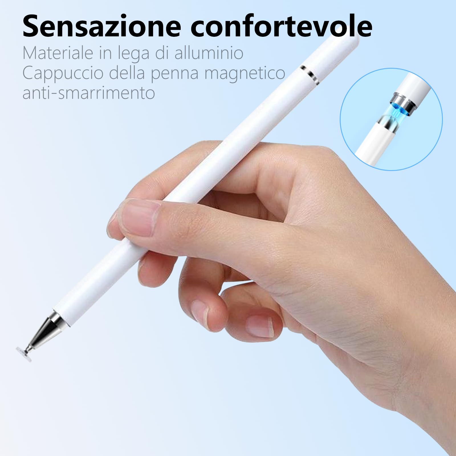 Penna Touchscreen Per Bambini Senza Batteria - Compatibile IPad, FireTab, Kindle, IPhone, Android - Punta Morbida, Colore Blu - 2