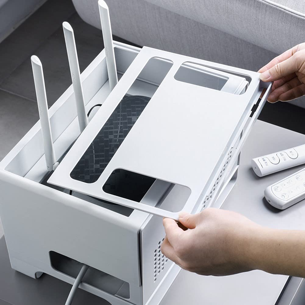 Kabelmanagementbox – Organisieren und Verstecken von Kabeln unter dem Schreibtisch – große Größe, Weiß