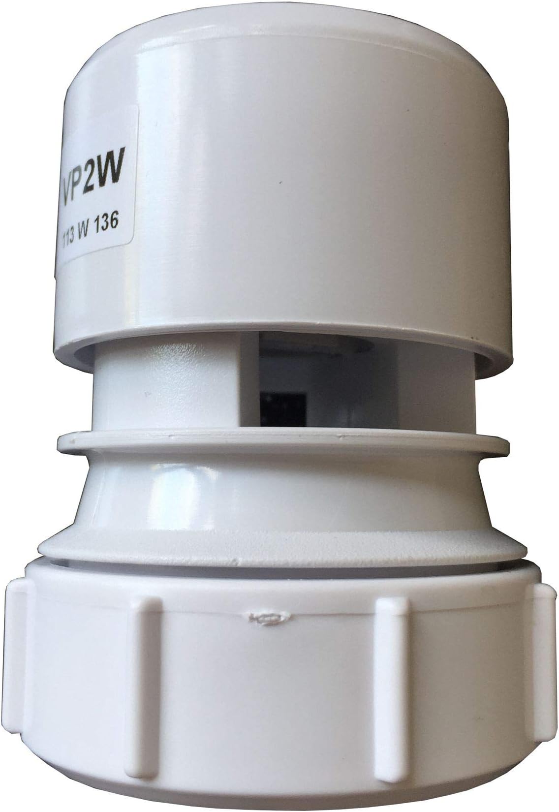 McAlpine VP2W Ventapipe 25 Air Admittance Valve with 1.5" Universal Outlet, White