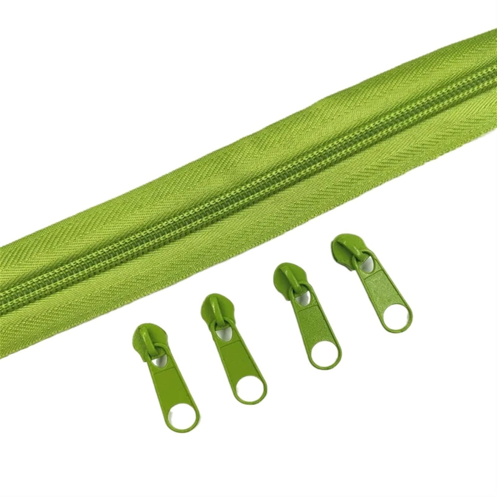 Cremalleras De Costura Rollos de cremalleras nailon 1/2/3/5/10 metros longitud con varios deslizadores cremallera for costura y accesorios vestir(Grass Green 243,10 Meter)