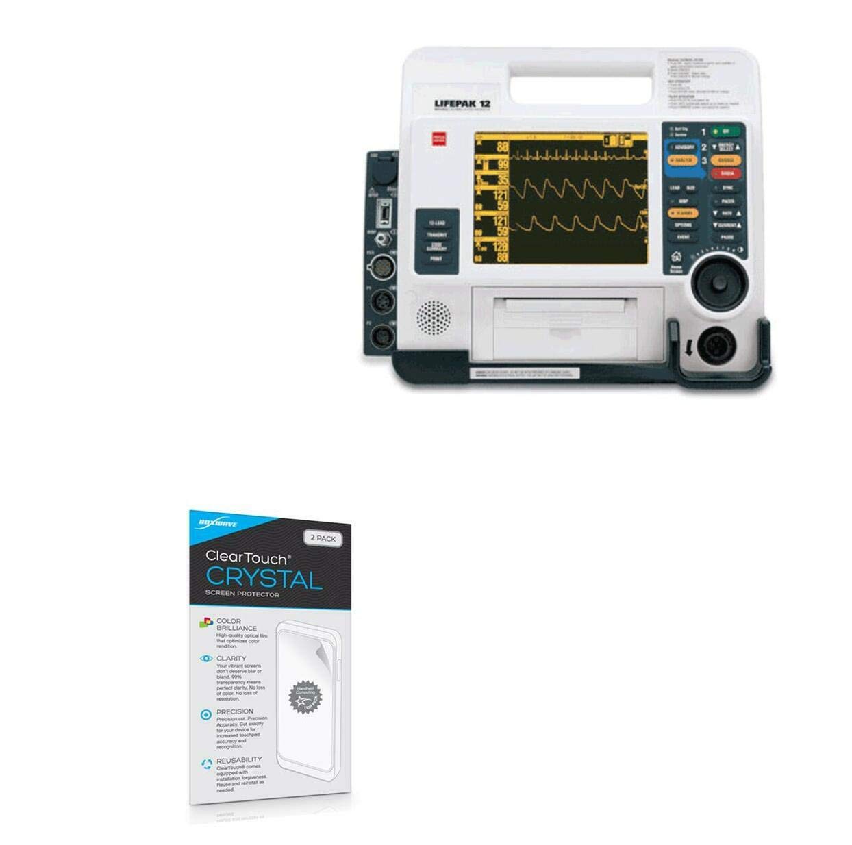 BoxWave Screen Protector Compatible with Physio-Control LIFEPAK 12 - ClearTouch Crystal (2-Pack), HD Film Skin - Shields from Scratches