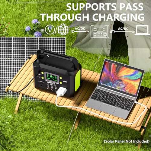 GENSROCK Portable Power Station, 110V/300W Pure Sine Wave Solar Generator, 222Wh Backup Lithium Battery With AC Outlet/QC 3.0/Type-C/LED Light for CPAP Family Emergency Outdoor Camping RV Travel. - Image 3