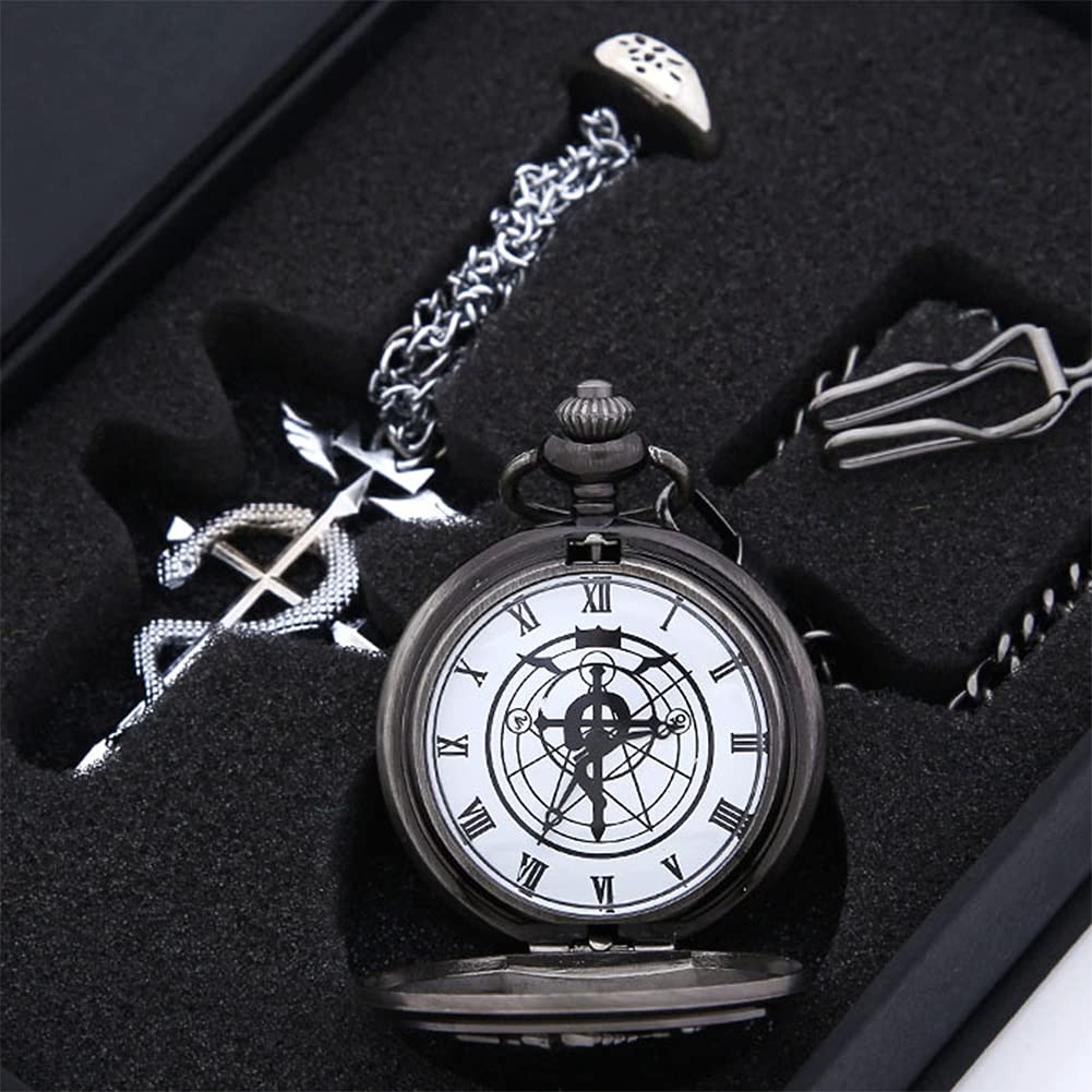 Amazon 鋼の錬金術師 懐中時計 指輪 ネックレス 3点セット 国家錬金術師 ヴィンテージ調 アニメ グッズ 誕生日 プレゼント アニメ 萌えグッズ 通販