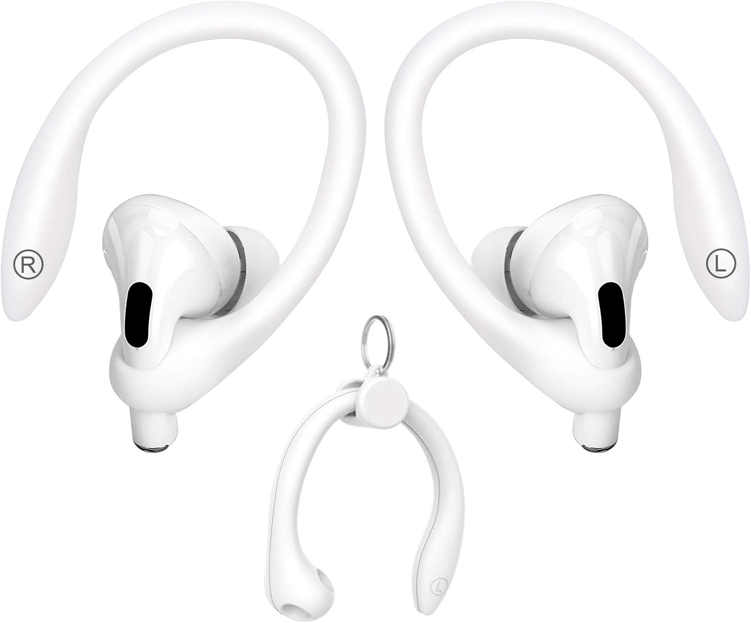 Sports Ear Hooks Compatible with Apple AirPods 1, 2 and Pro Anti-Slip Over-Ear Soft Silicone for Running, Jogging, Cycling, Gym