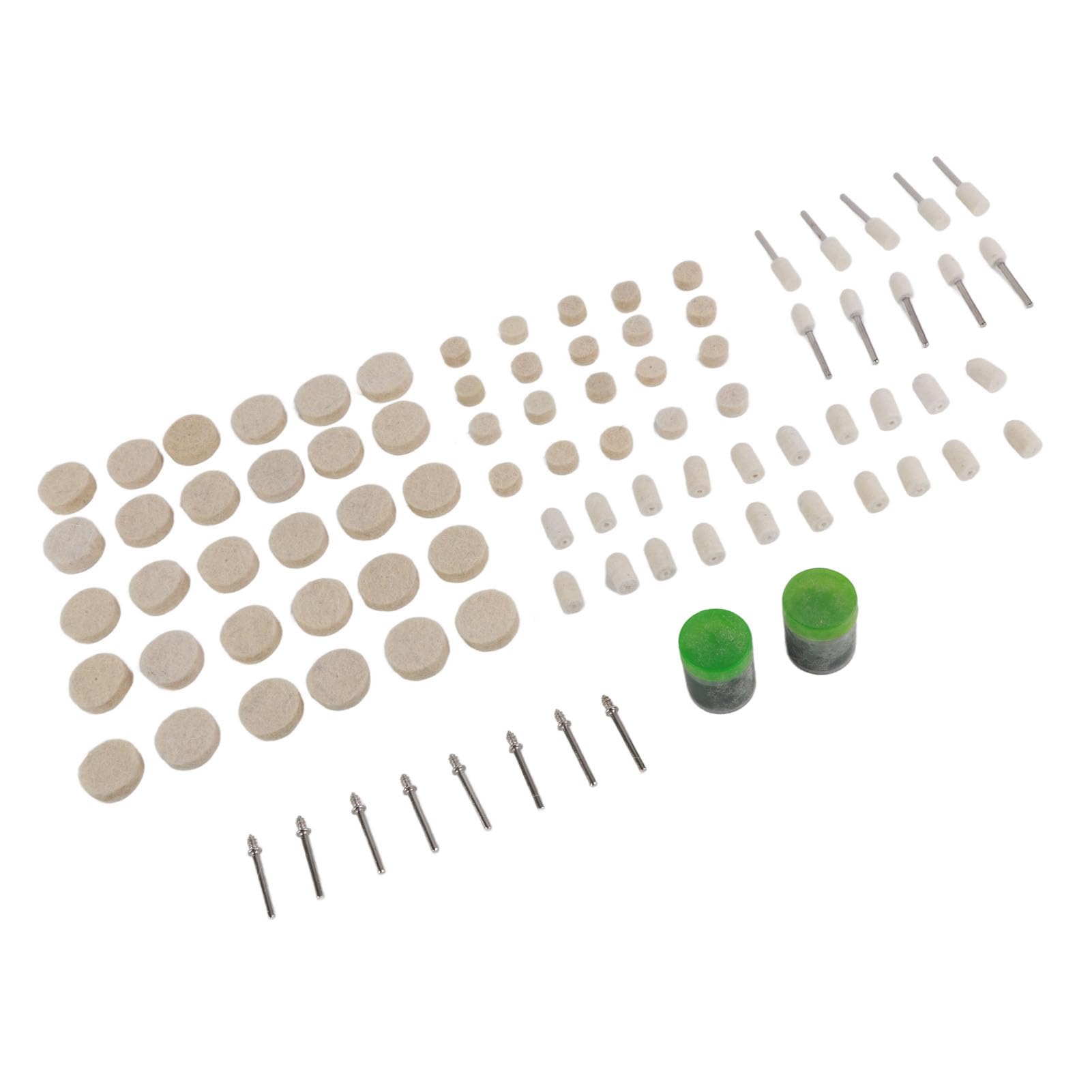 90pcs Wool Polishing Kit, Abrasive Soft Felt Polishing Buffing Clean Wheel Mixed Kit for Rotary Tools Metal Cleaning Derusting Grinding Dusting