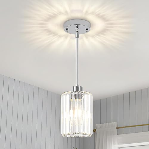 Miniatura 19 de Paquete de 2 Luces Colgantes para Isla de Cocina, Moderna Iluminación Colgante de Cristal Dorado, Accesorios de Luz Colgante de Cocina Mini