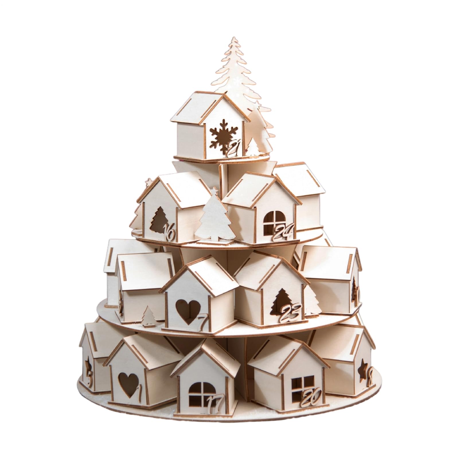 Leerer Weihnachts-Adventskalender in Hausform Winterliche Adventsdekoration | 24 Tage Befüllbares Countdown-Haus Für Kinder Mädchen Frauen Männer