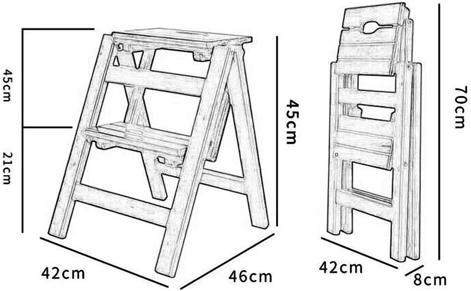 Kitchen Step Stools Learning Step Stool | Folding Ladder Stool Wood | Step Ladders 2 Step | Lightweight Multi Purpose Stepladder | Tread for Home Library Loft