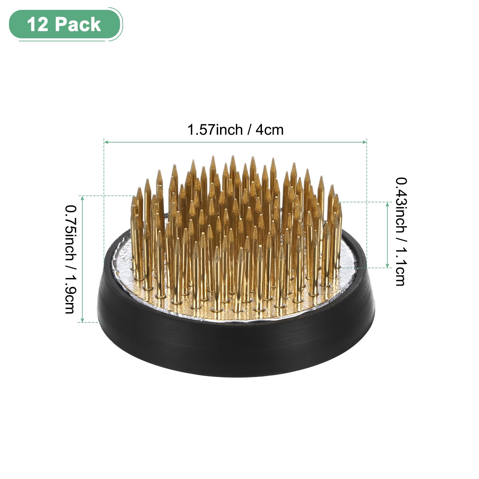M METERXITY 12 Piezas Rana Floral 4cm Redonda De Cobre Con Base De Goma Para Arreglos Florales Artesanías Decoración Del Hogar Herramienta Fija De Kenzan Clavos De 1.1cm
