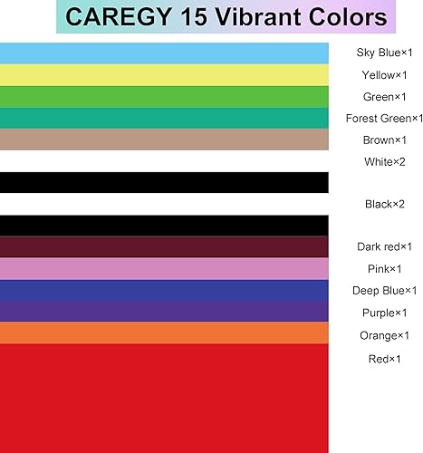 Miniatura 2 de CAREGY Vinilo de transferencia de calor para camisetas de 12 pulgadas x 10 pulgadas. Paquete de 15 hojas de vinilo HTV para planchar