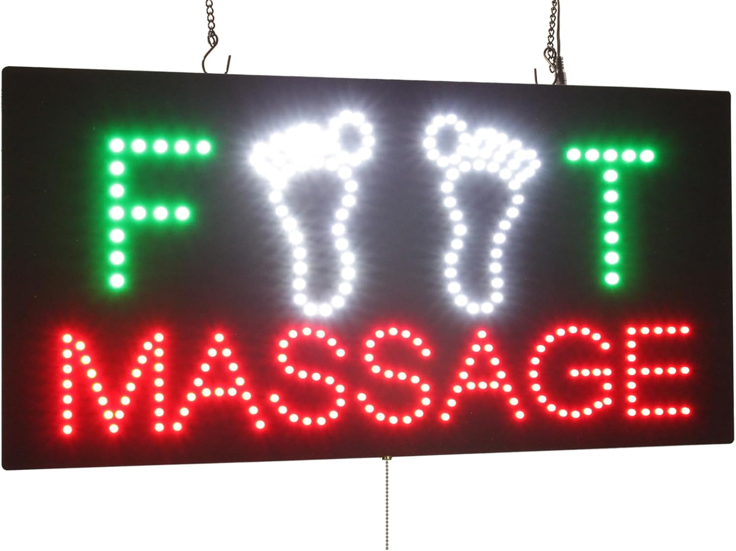 Foot Massage Sign, 24"x12", 60x30cm, TOPKING, LED, Neon, Florescent, Signage, Signboard, Display, Billboard, Screen, Grand Opening, Gift