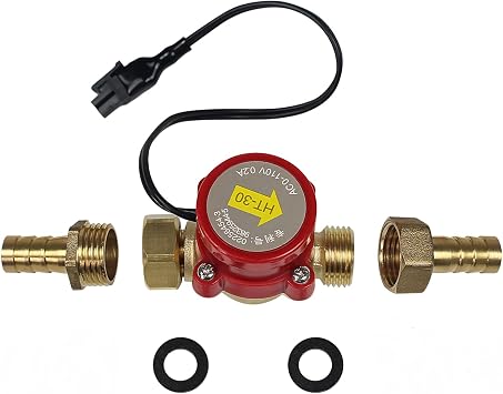 Water Flow Sensor Switch HT-30 AC 0-110V 0.2A G3/4 "-3/4" Thread,Water Flow Sensor for CO2 Laser Tube Protecting Caliber 12mm