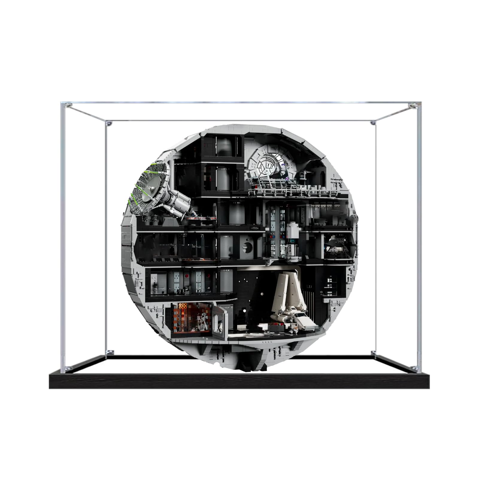 Vitrina de acrílico para Death Star para Lego 75419, caja de almacenamiento transparente a prueba de polvo (modelo no incluido) (espejo 3MM)